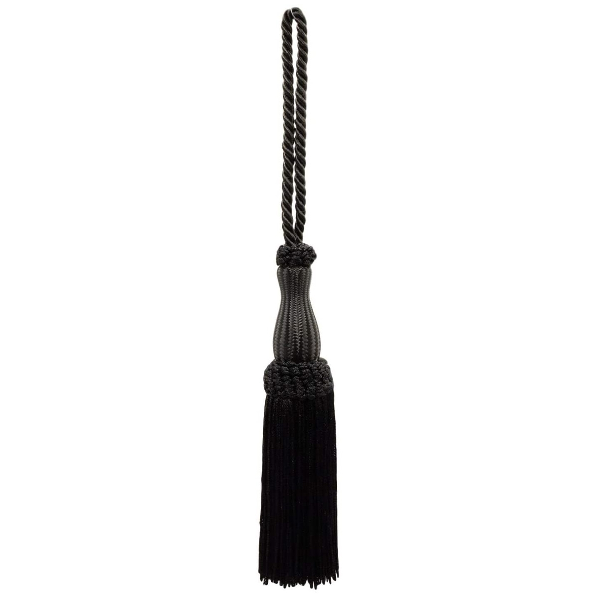 Beautiful Black Chainette Key Tassel, 5 inch Tassel Length, 5 Inch Loop, Color black